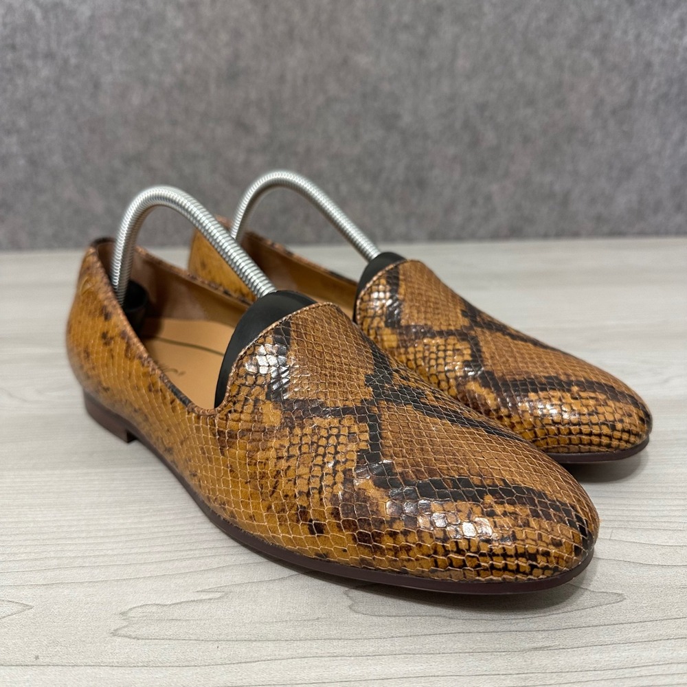 Vionic Willa Boa Loafers Womens 10 Brown Snakeskin Leather Slip On Flat Shoes